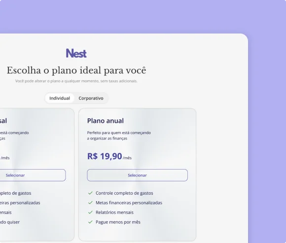 Tela do sistema SaaS