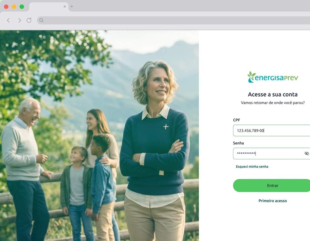 Tela do projeto Sistema
Energisa Prev